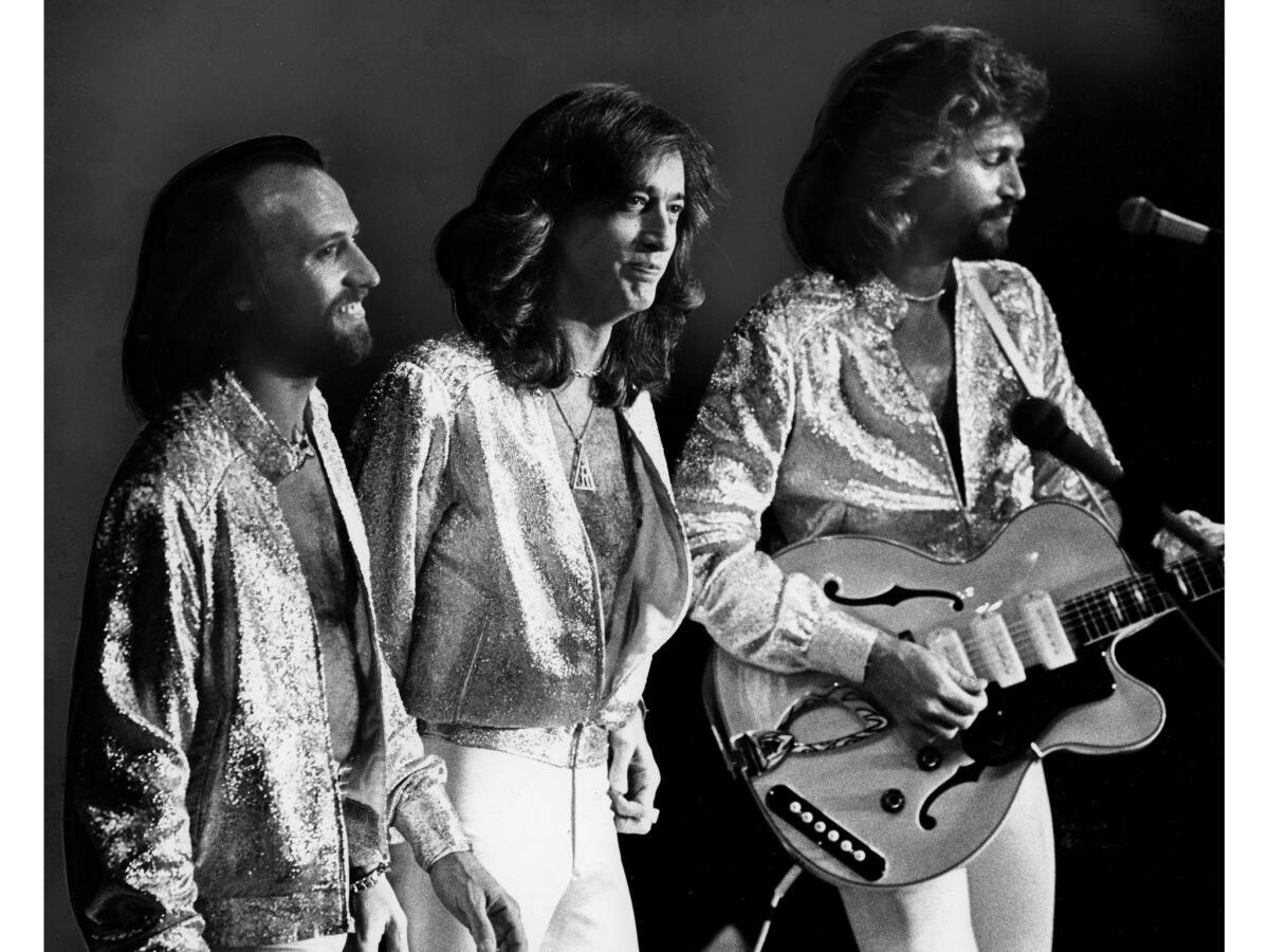 July 7, 1979: The Bee Gees from left, Maurice, Robin and Barry Gibb.
