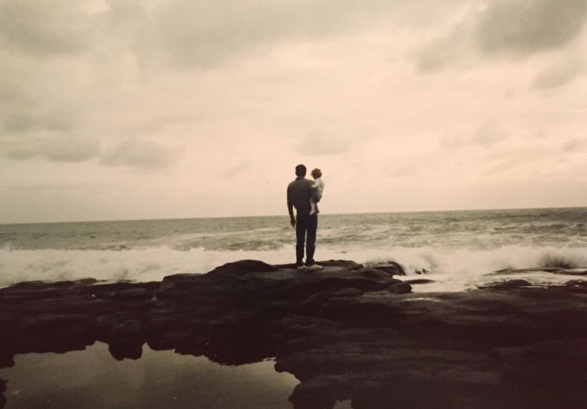 The writer and her father in Baja California in 1989.