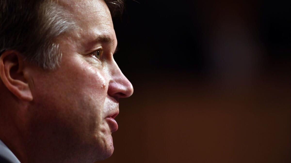 Judge Brett Kavanaugh speaks during his Senate Judiciary Committee confirmation hearing on Sept. 4.