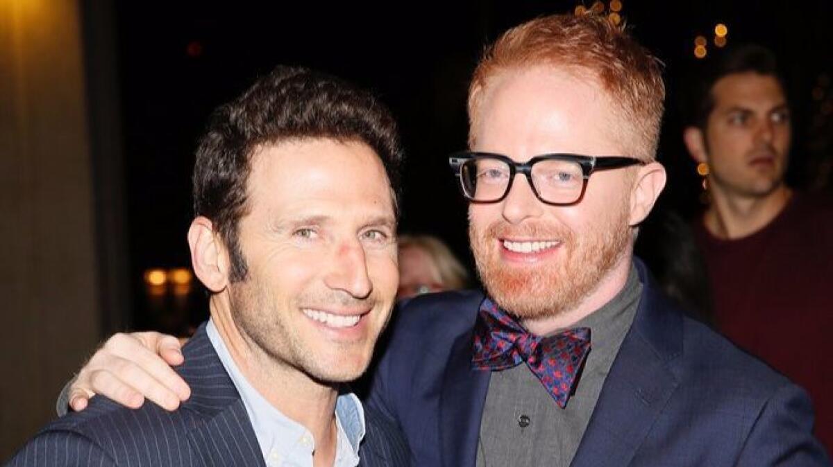 Mark Feuerstein and Jesse Tyler Ferguson arrive for the opening-night performance of "Bright Star."