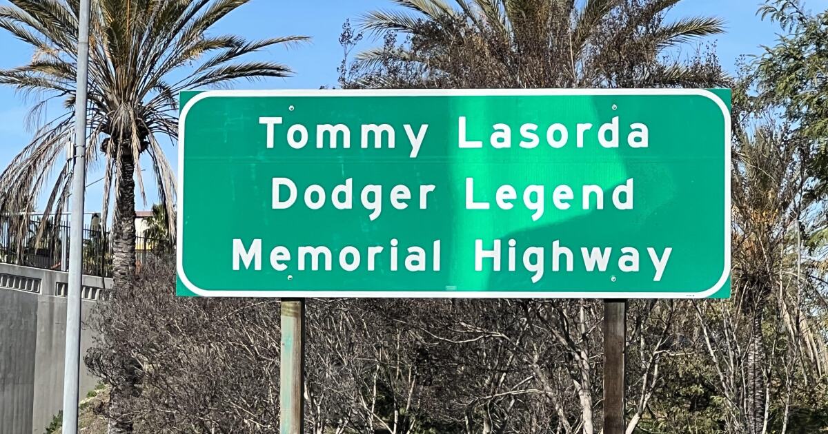 Dodgers legend Tommy Lasorda honored with signs on 5 Freeway in Orange County