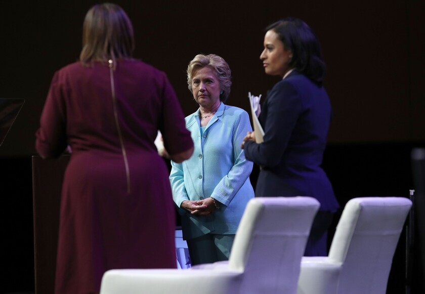 Hillary Clinton appears at a journalists convention on Aug. 5 in Washington, D.C.