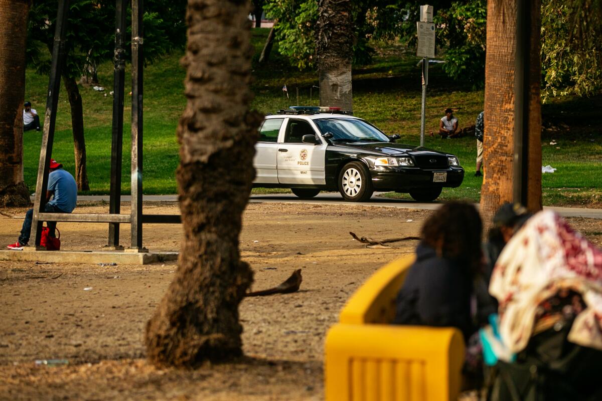 Police patrol MacArthur Park