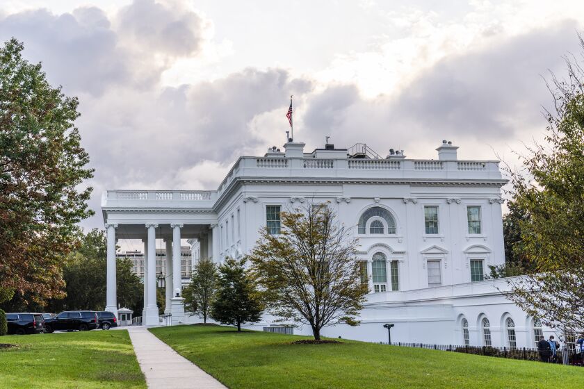The White House is shown Friday, Oct. 2, 2020, in Washington. The White House announced that President Donald Trump and first lady Melania Trump have tested positive for the coronavirus. (AP Photo/Manuel Balce Ceneta)