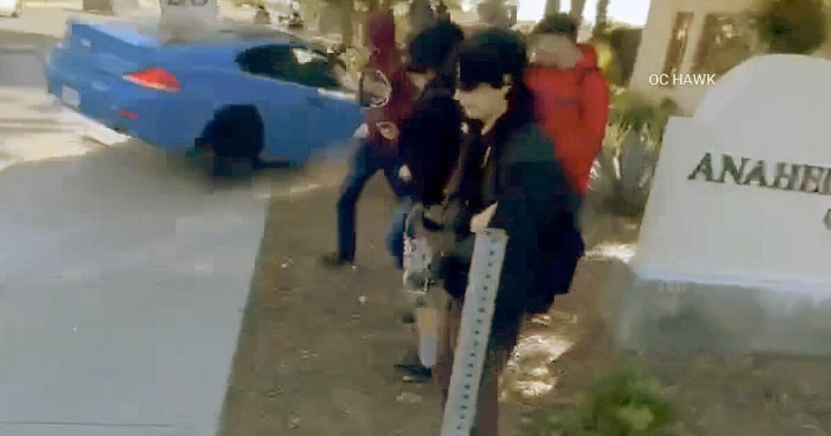 Two Anaheim teenagers hit by car on sidewalk, hospitalized