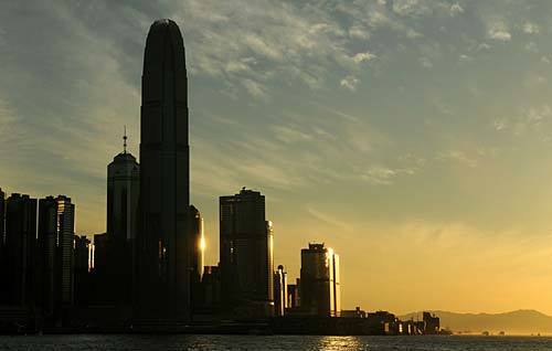 Hong Kong skyline along Victoria Harbour