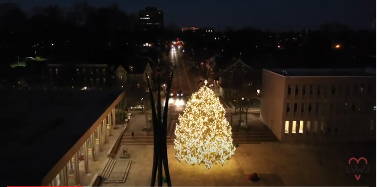 A screenshot from Bethlehem's virtual tree lighting in 2020