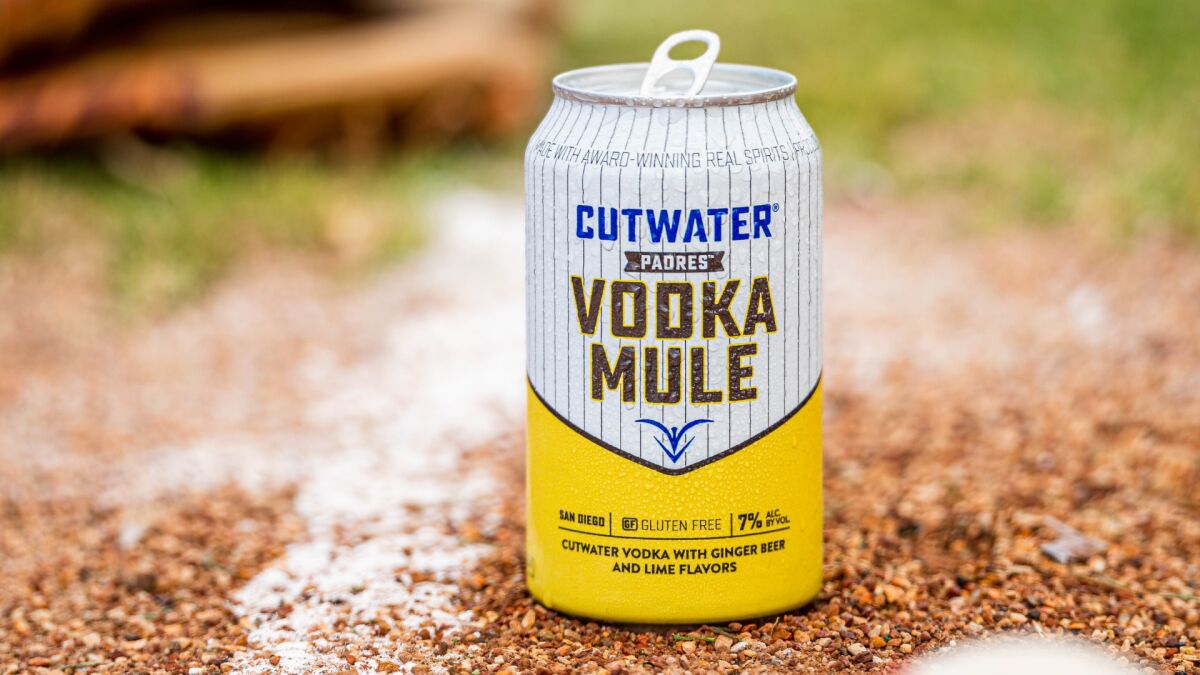 The San Diego Padres limited-edition can for Cutwater Spirits Vodka Mule.