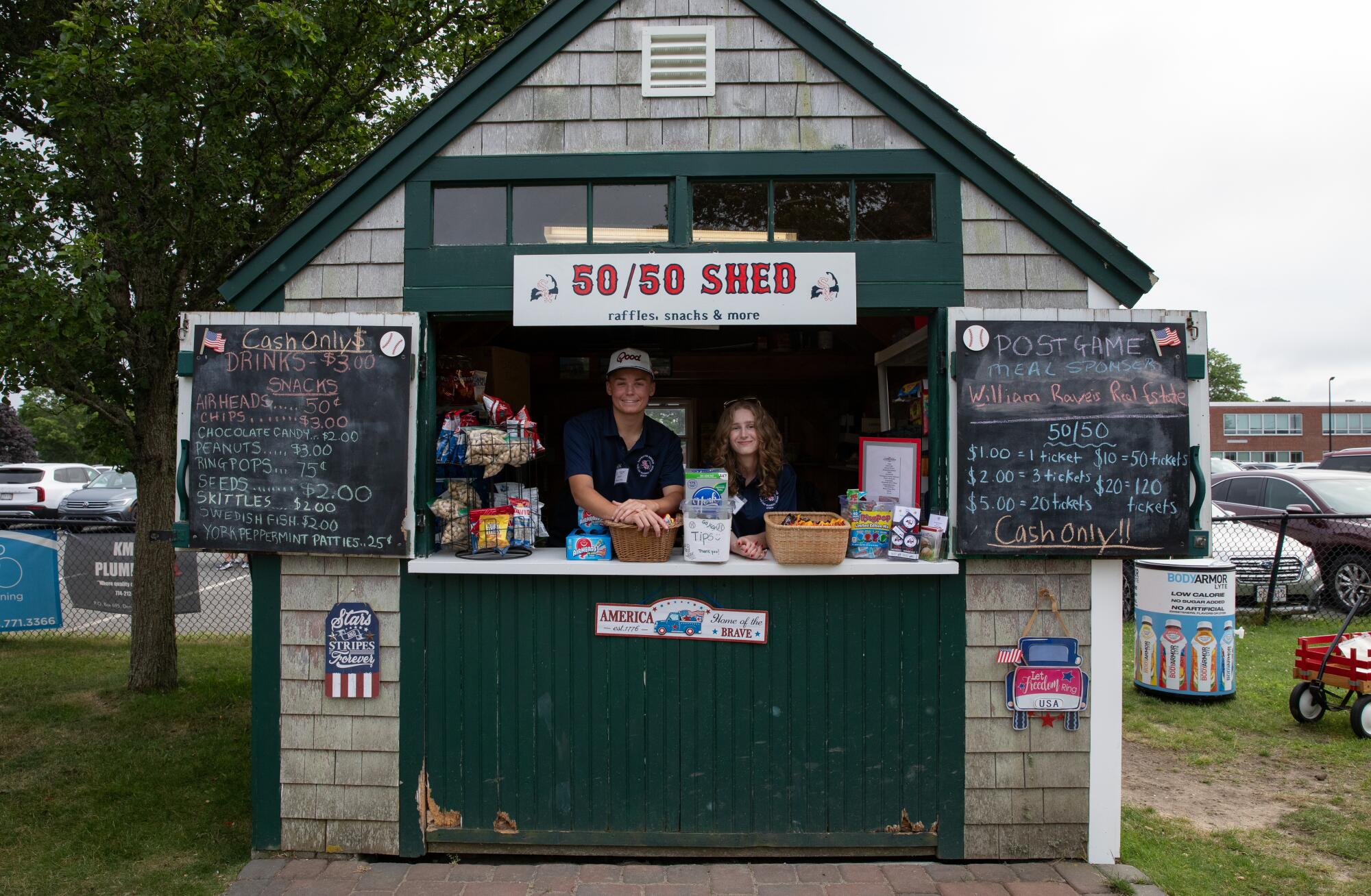 The 50/50 shed, a concession stand now operating at the Red Wilson Field.