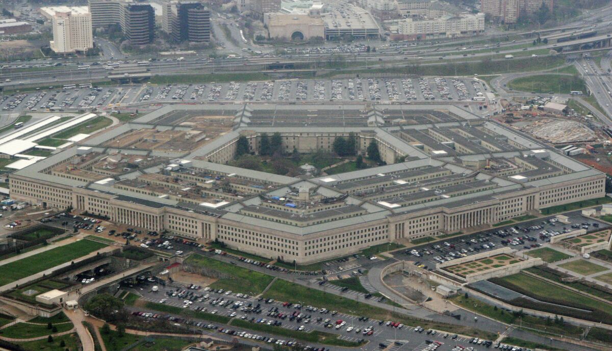 An aerial view of the Pentagon in Washington, D.C.