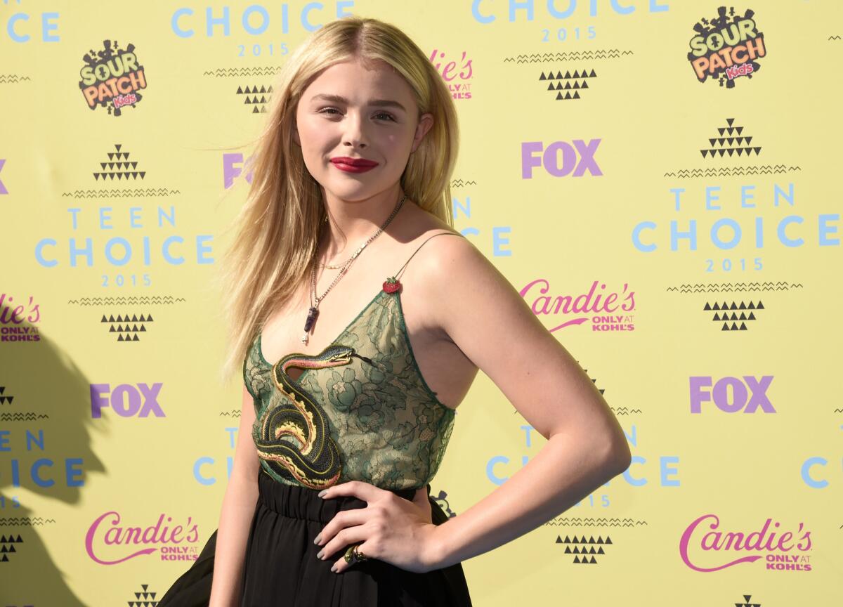 Chloe Grace Moretz arrives at the Teen Choice Awards at the Galen Center on Sunday in Los Angeles.