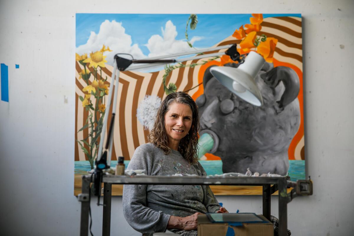 Painter Lisa Adams, who has been at the Santa Fe Art Colony for 13 years, says and end to the art colony "would be a terrible loss."