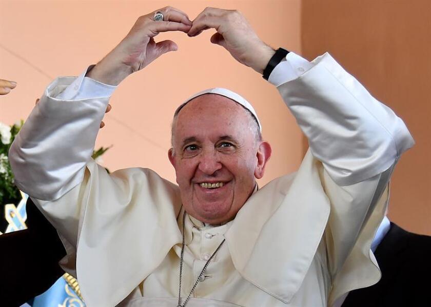 Pope Francis gestures during his visit to the Casa Hogar 'El Buen Samaritano' in Panama City, Panama, 27 January 2019. EFE/EPA/ETTORE FERRARI