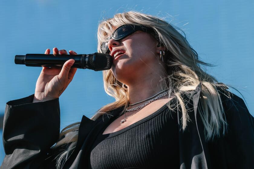 Indio, CA - April 14: Renee Rapp performs at the Coachella Valley Music and Arts Festival on Sunday, April 14, 2024 in Indio, CA. (Dania Maxwell / Los Angeles Times)