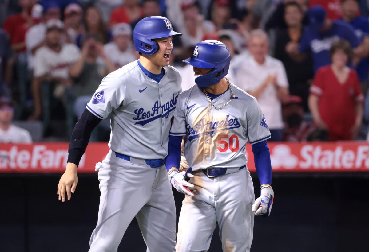 Mookie Betts and Dodgers win Shohei Ohtani's return to Anaheim - Los Angeles Times