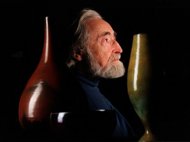 The late, celebrated ceramist Otto Natzler, pictured here in a 2000 photo, and wife Gertrud also have work featured in the show.