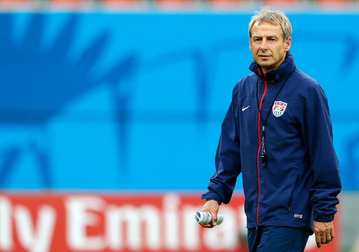 U.S. Coach Juergen Klinsmann's team will be headed to the next round of the World Cup if they can secure a win Sunday over Portugal.