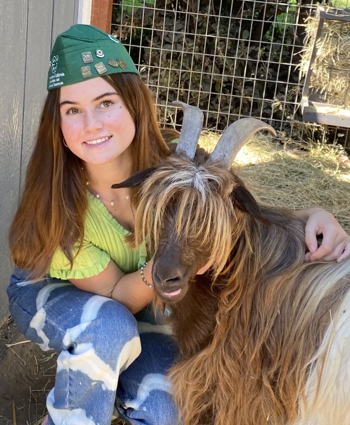 Anna Sohn with Comet the goat