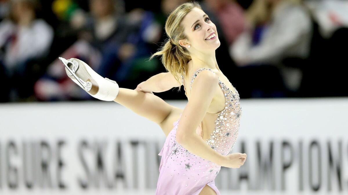 Ashley Wagner competes in the ladies free skate during the 2018 Prudential U.S. Figure Skating Championships.