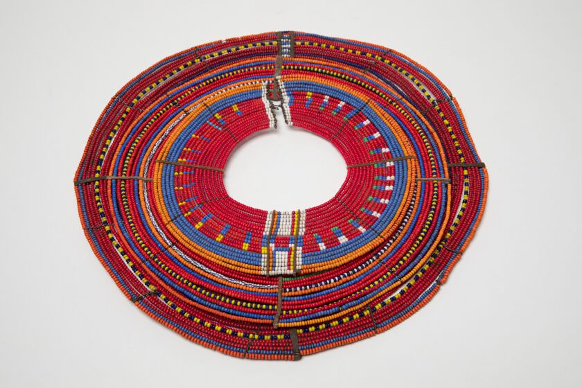 A 20th-century glass bead collar from Kenya or Tanzania featured in "African by Design."
