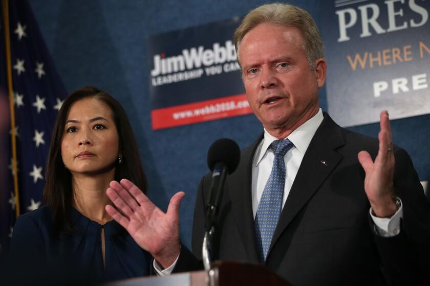 Former Sen. Jim Webb of Virginia announces he is dropping out of the Democratic presidential race.