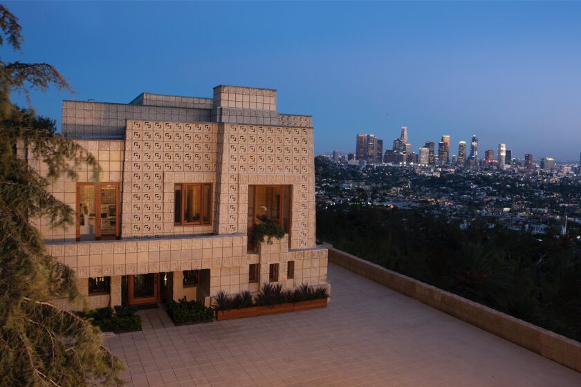 The iconic Mayan Revival-style home has been significantly renovated after damage sustained by the 1994 Northridge earthquake.