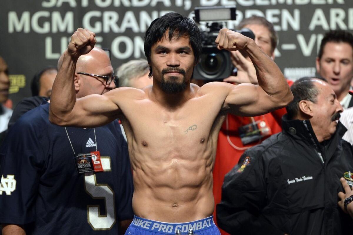 Manny Pacquiao, above, has to be using either legal or undetectable performance enhancers, a former champion claims.