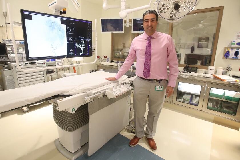 Hamid Farid M.D. in the new interventional radiology suite at Fountain Valley Regional Hospital on Tuesday.