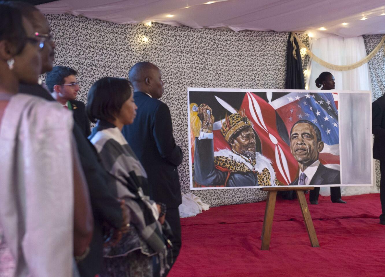 Painting Kenyatta and Obama
