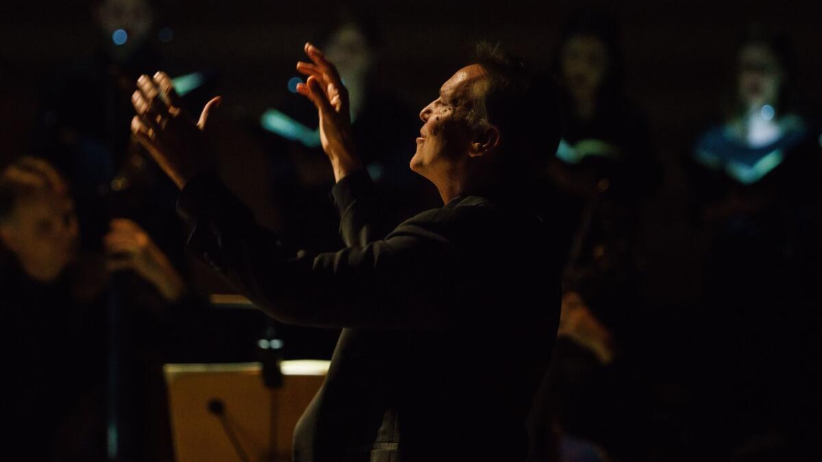 Grant Gershon conducts the Master Chorale on Sunday.