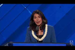 Watch Rep. Tulsi Gabbard of Hawaii nominate Bernie Sanders at the Democratic National Convention