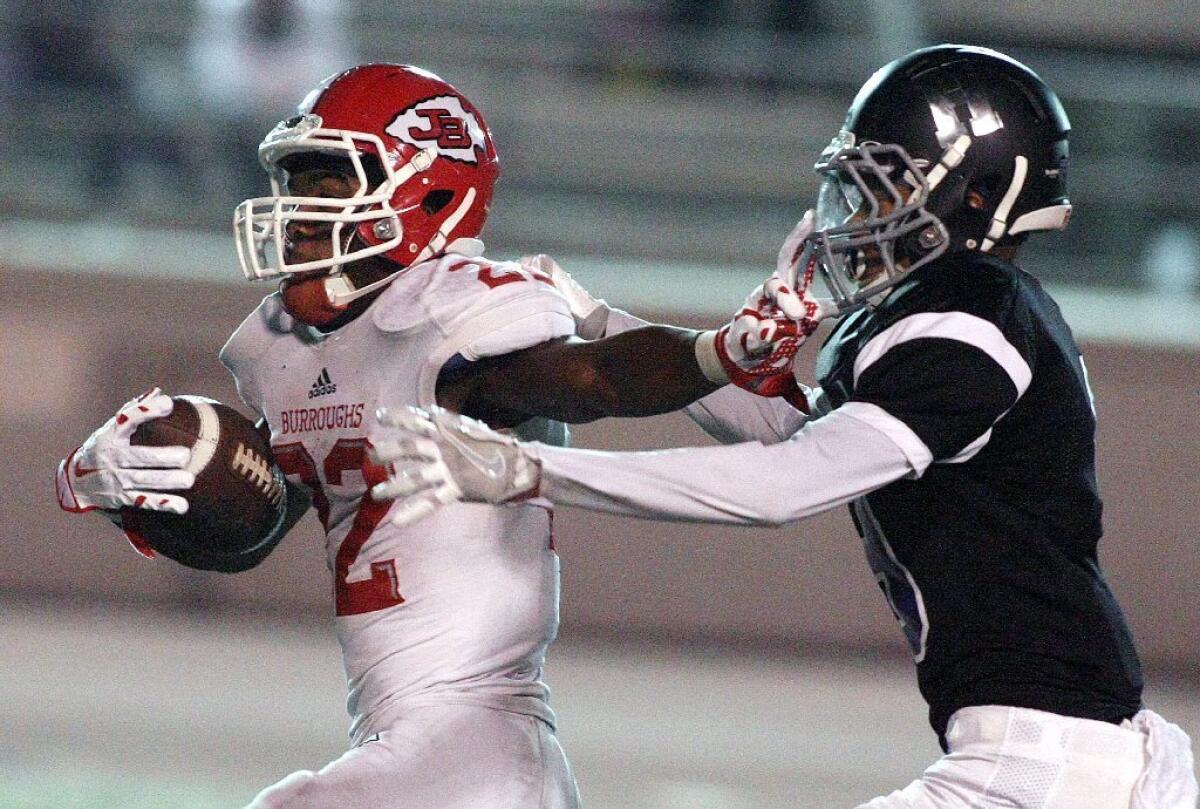 Burroughs High running back Chance Bell ran for six touchdowns on Thursday night against Hoover.