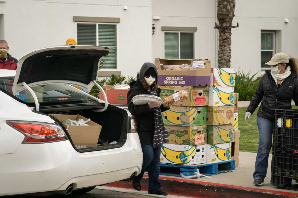 Saddleback's pop-up food drive is serving local families who have been impacted by the novel coronavirus pandemic.