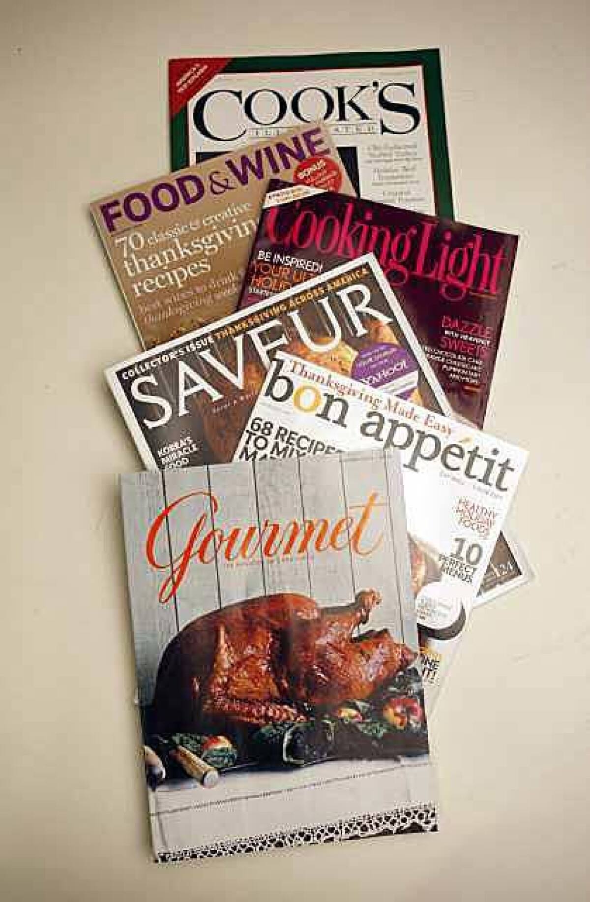 Gourmet, Bon Appetit, Saveur, Cooking Light, Food & Wine and Cook's Illustrated magazines