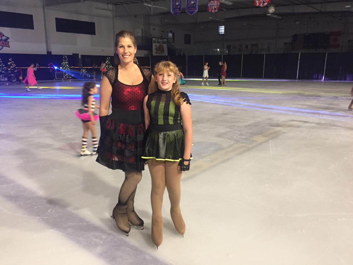 Figure skater Jennifer Byers and her daughter, Nicole, at Ice-Plex.