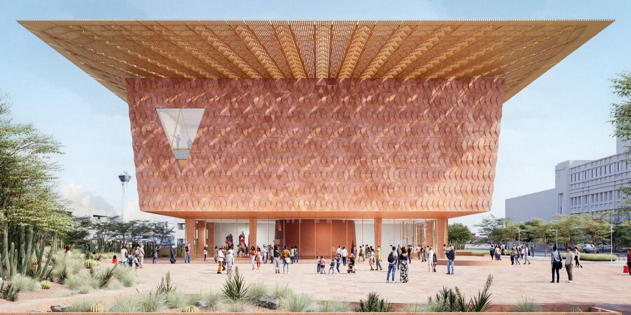 A rendering of the Las Vegas Museum of Art, designed by architect Francis Kéré.