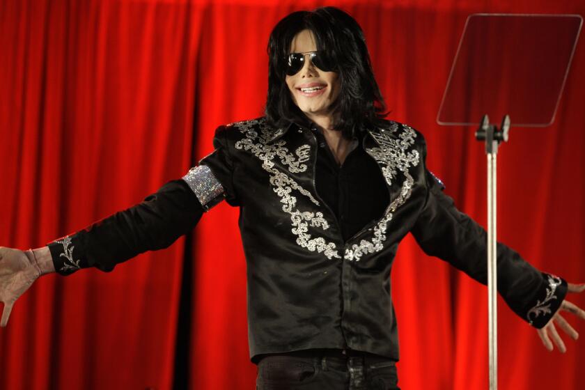 In this March 5, 2009, file photo, Michael Jackson is at a press conference in London.
