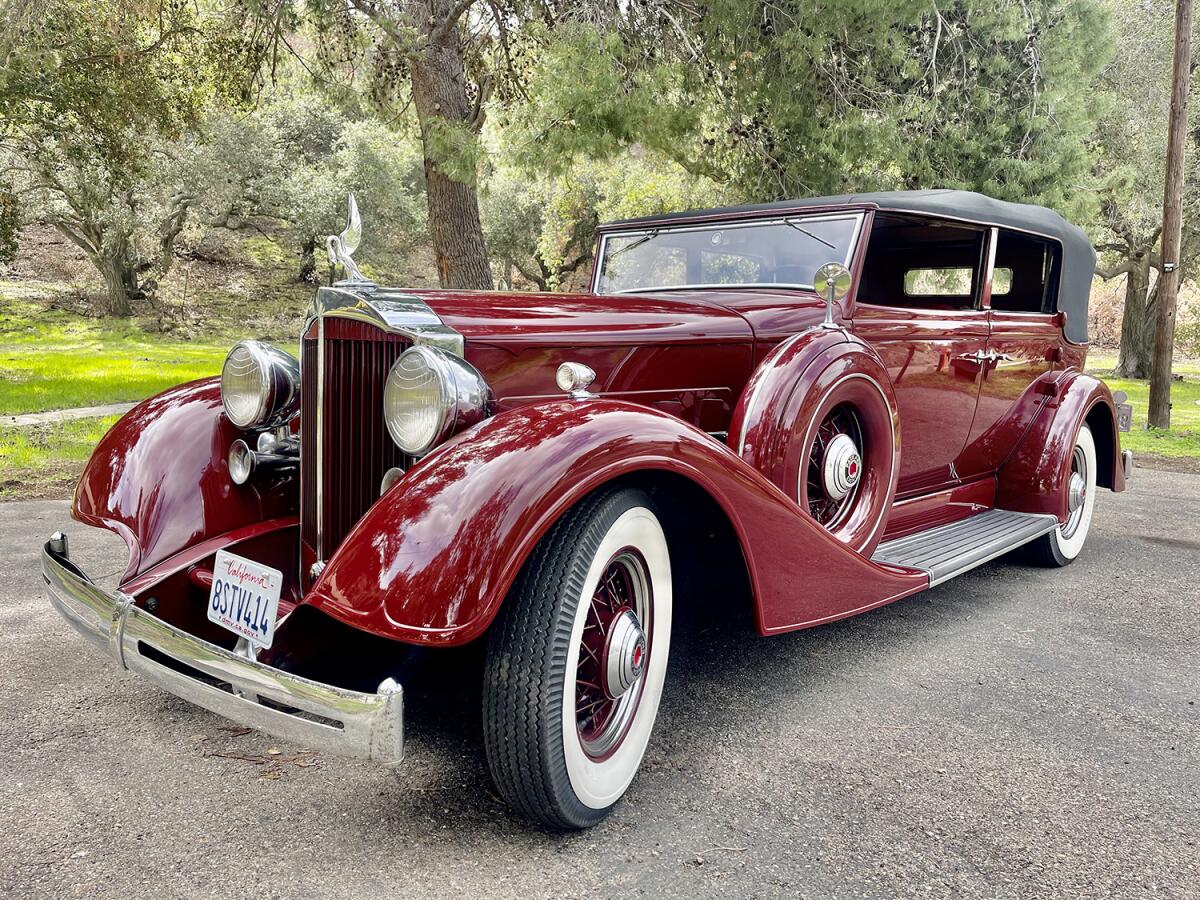 A 1934 Packard Standard 8 Convertible Sedan is owned by Mike Spera. 