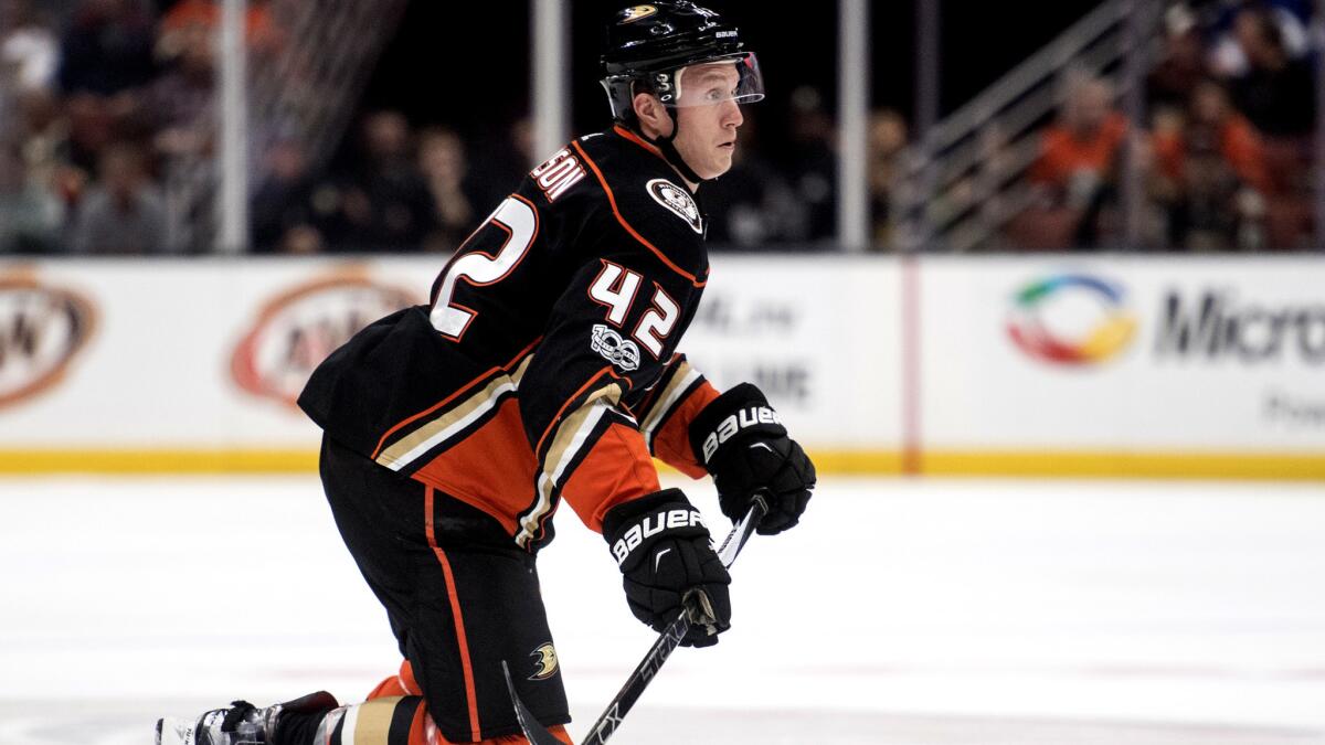 Ducks defenseman Josh Manson has eight assists this season.