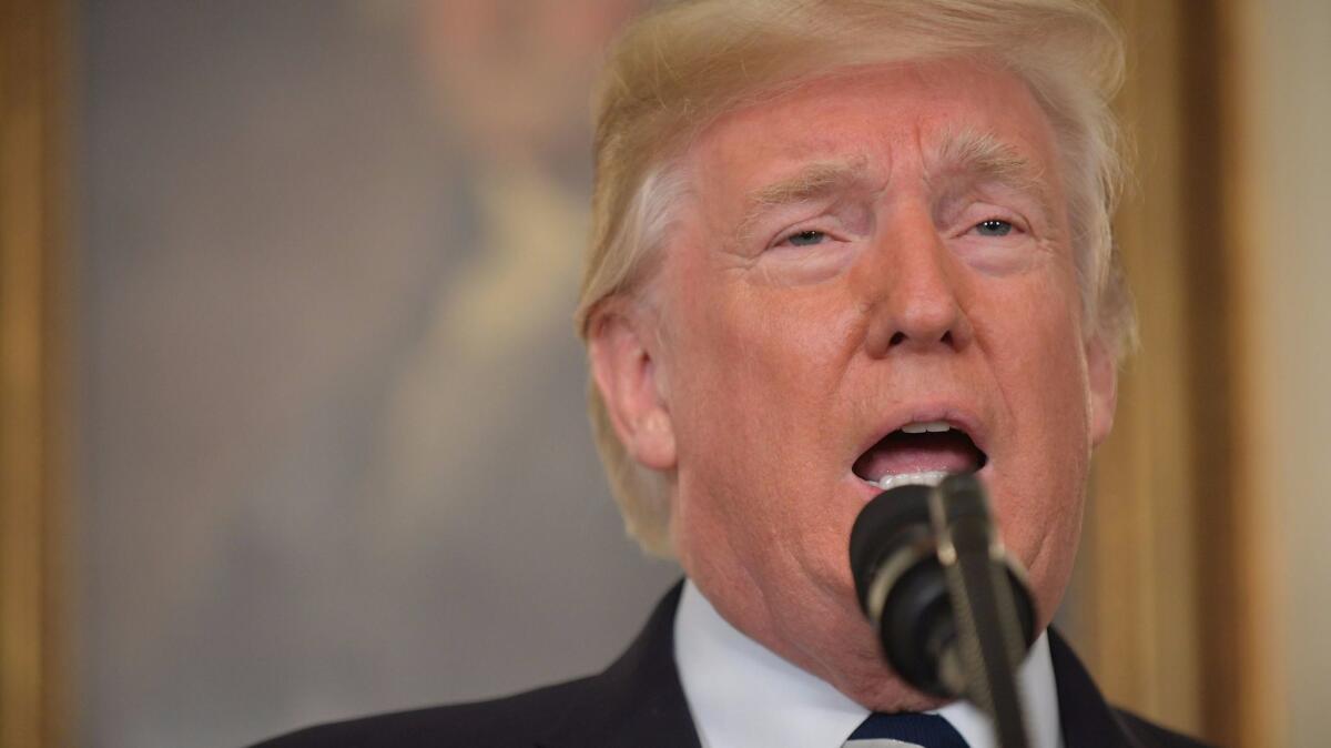 President Trump speaks at the White House on Oct. 2.