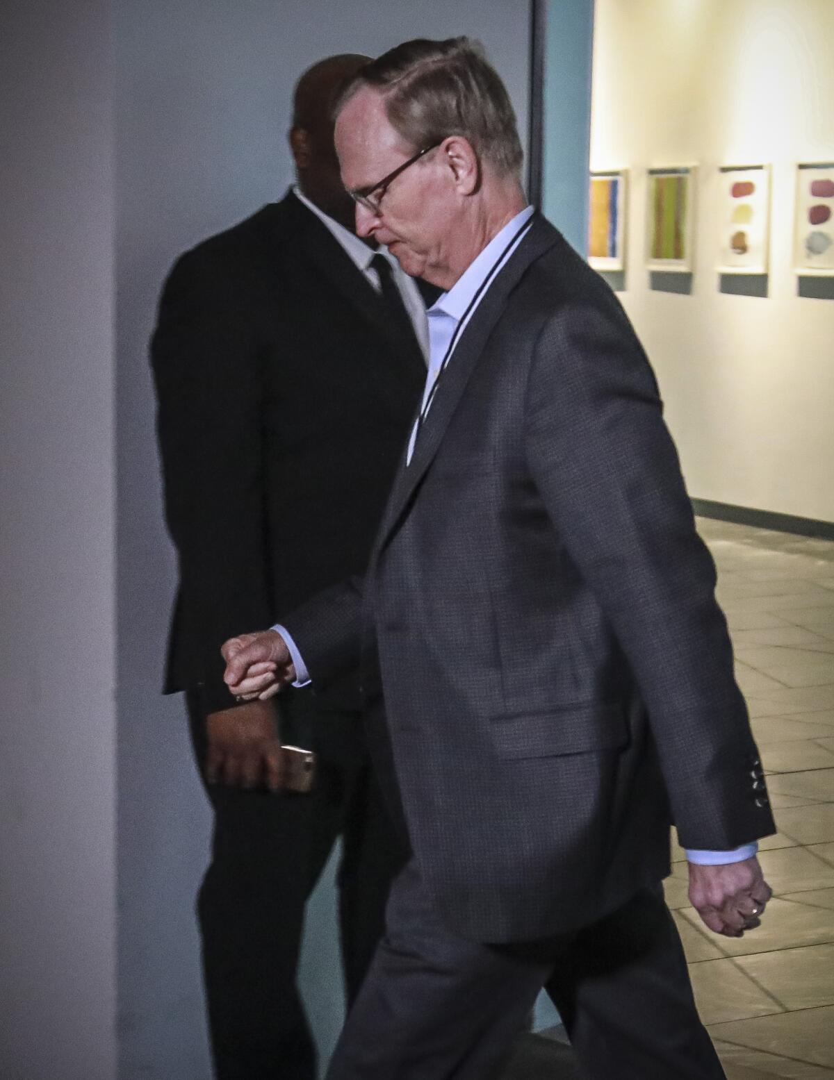 New York Giants owner John Mara arrives for a meeting with NFL owners to discuss a proposed labor agreement on Feb. 20.