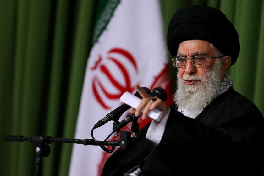 Iran's supreme leader, Ayatollah Ali Khamenei, speaks during a Nov. 25 ceremony in Tehran.