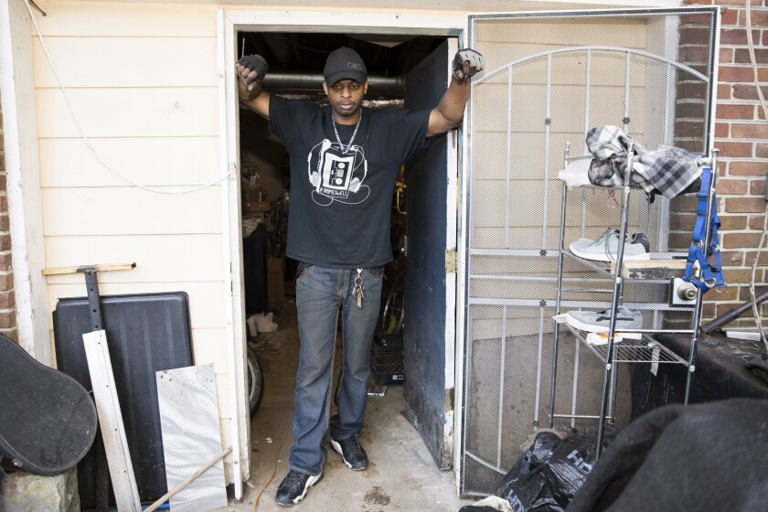 Prince Beatty is photographed on Monday, Jan. 10, 2022, in East Point, Ga. Beatty, a 47-year-old Navy veteran, faces eviction this month for unpaid rent despite his landlord getting more than $20,000 in federal rental assistance. (AP Photo/Hakim Wright Sr.)