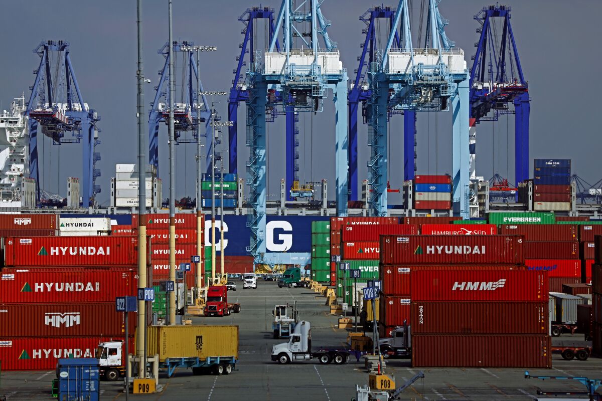 A scene at the Port of Los Angeles