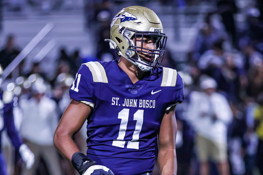 Kingston Fatu of St. John Bosco had an interception and sack in win over Orange Lutheran.