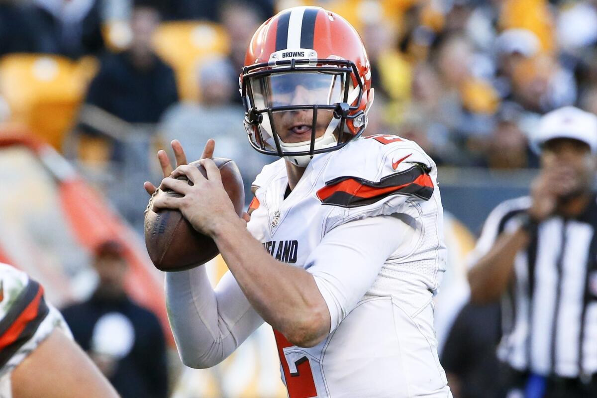 Cleveland quarterback Johnny Manziel plays against Pittsburgh on Nov. 15.