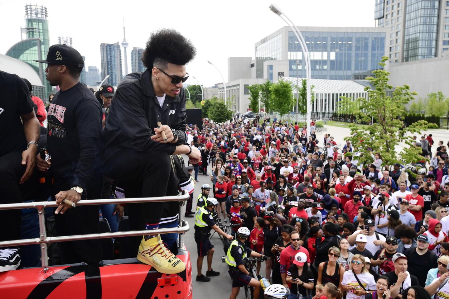 APphoto_Raptors Parade Basketball