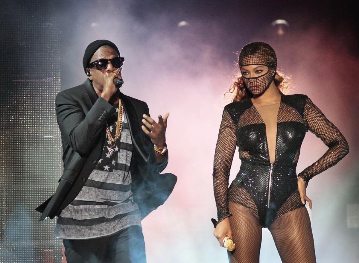 The performance of Jay Z and Beyonce on their "On the Run" tour at the Rose Bowl in Pasadena on Aug. 2, 2014.