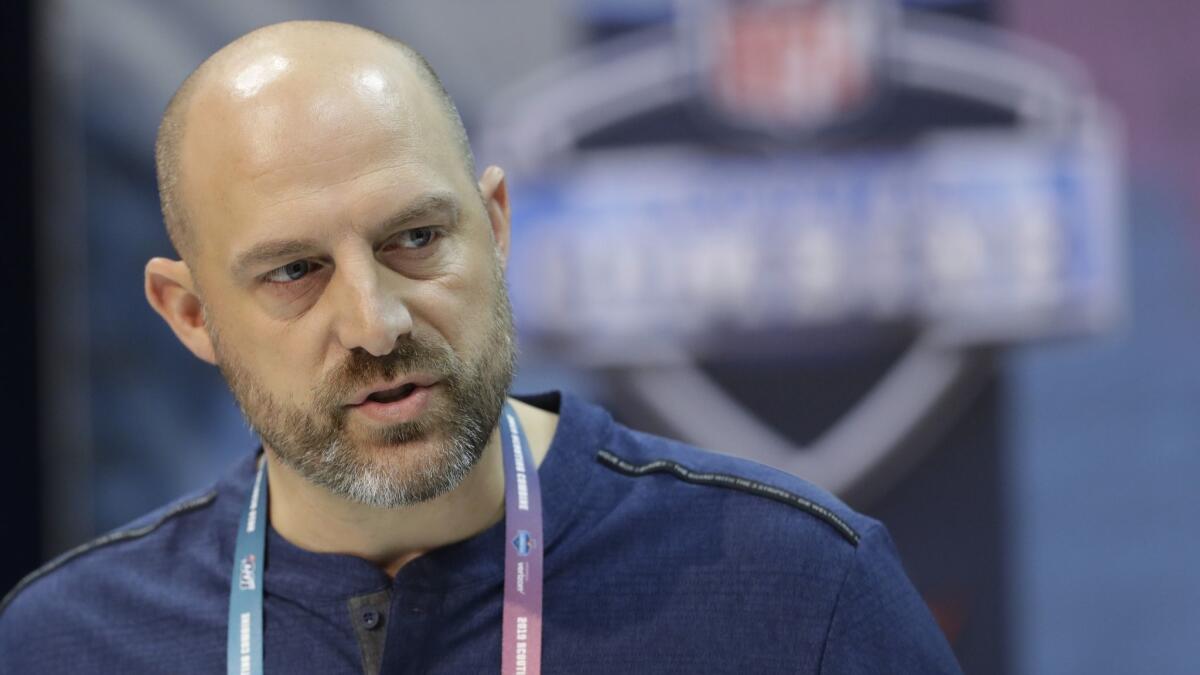 Bears coach Matt Nagy speaks during a news conference at the NFL scouting combine in February.