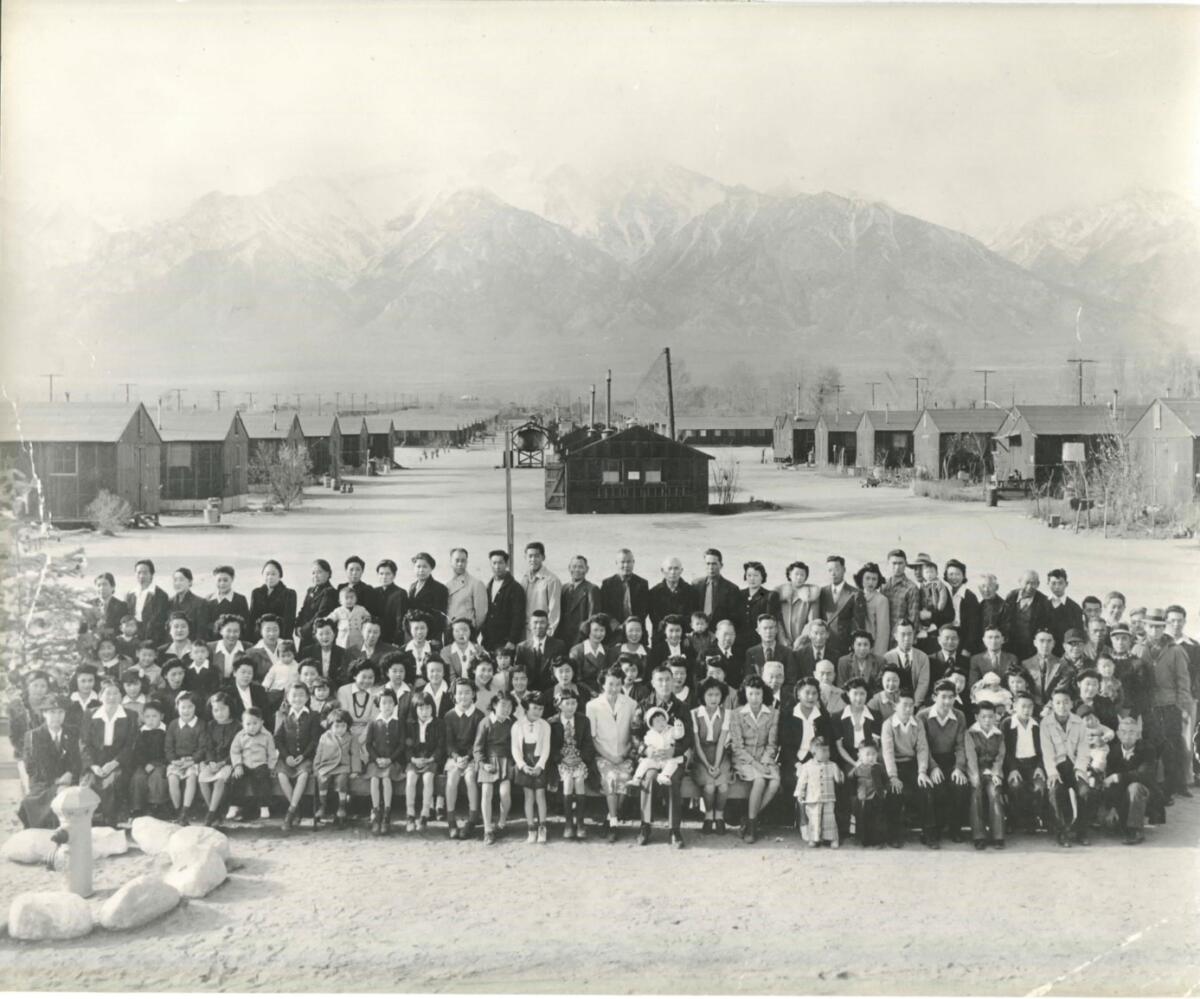This 1943 photo shows the Manzanar prison camp in California.